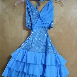 Blue Latin Dance Costume